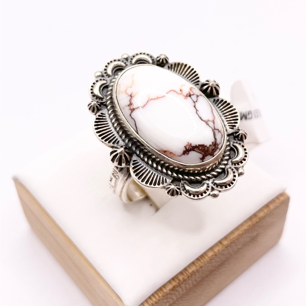 Size 8.5 Wild horse Jasper 925 Sterling Silver Solid Ring - Picture 3 of 11